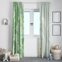 Green Hawaii Shark Tattoo Window Curtain Puakenikeni Lei Plumeria Polynesian Pattern LT14 - Polynesian Pride