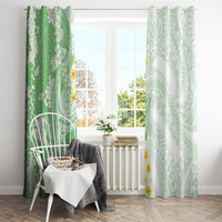 Green Hawaii Shark Tattoo Window Curtain Puakenikeni Lei Plumeria Polynesian Pattern LT14 - Polynesian Pride