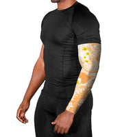 Orange Hawaii Shark Tattoo Arm Sleeves Puakenikeni Lei Plumeria Polynesian Pattern LT14 - Polynesian Pride