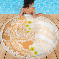 Orange Hawaii Shark Tattoo Beach Blanket Puakenikeni Lei Plumeria Polynesian Pattern