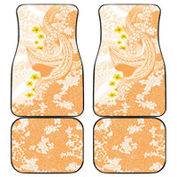 Orange Hawaii Shark Tattoo Car Mats Puakenikeni Lei Plumeria Polynesian Pattern LT14 - Polynesian Pride