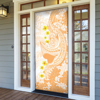 Orange Hawaii Shark Tattoo Door Cover Puakenikeni Lei Plumeria Polynesian Pattern LT14 - Polynesian Pride