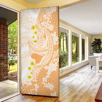 Orange Hawaii Shark Tattoo Door Cover Puakenikeni Lei Plumeria Polynesian Pattern LT14 - Polynesian Pride