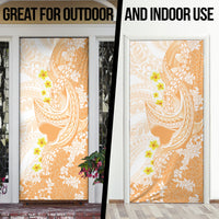 Orange Hawaii Shark Tattoo Door Cover Puakenikeni Lei Plumeria Polynesian Pattern LT14 - Polynesian Pride