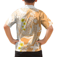 Orange Hawaii Shark Tattoo Family Matching Mermaid Dress and Hawaiian Shirt Puakenikeni Lei Plumeria Polynesian Pattern