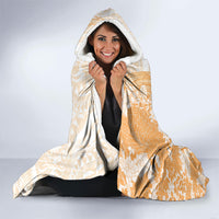 Orange Hawaii Shark Tattoo Hooded Blanket Puakenikeni Lei Plumeria Polynesian Pattern LT14 - Polynesian Pride