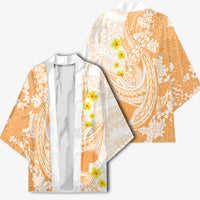 Orange Hawaii Shark Tattoo Kimono Puakenikeni Lei Plumeria Polynesian Pattern LT14 - Polynesian Pride