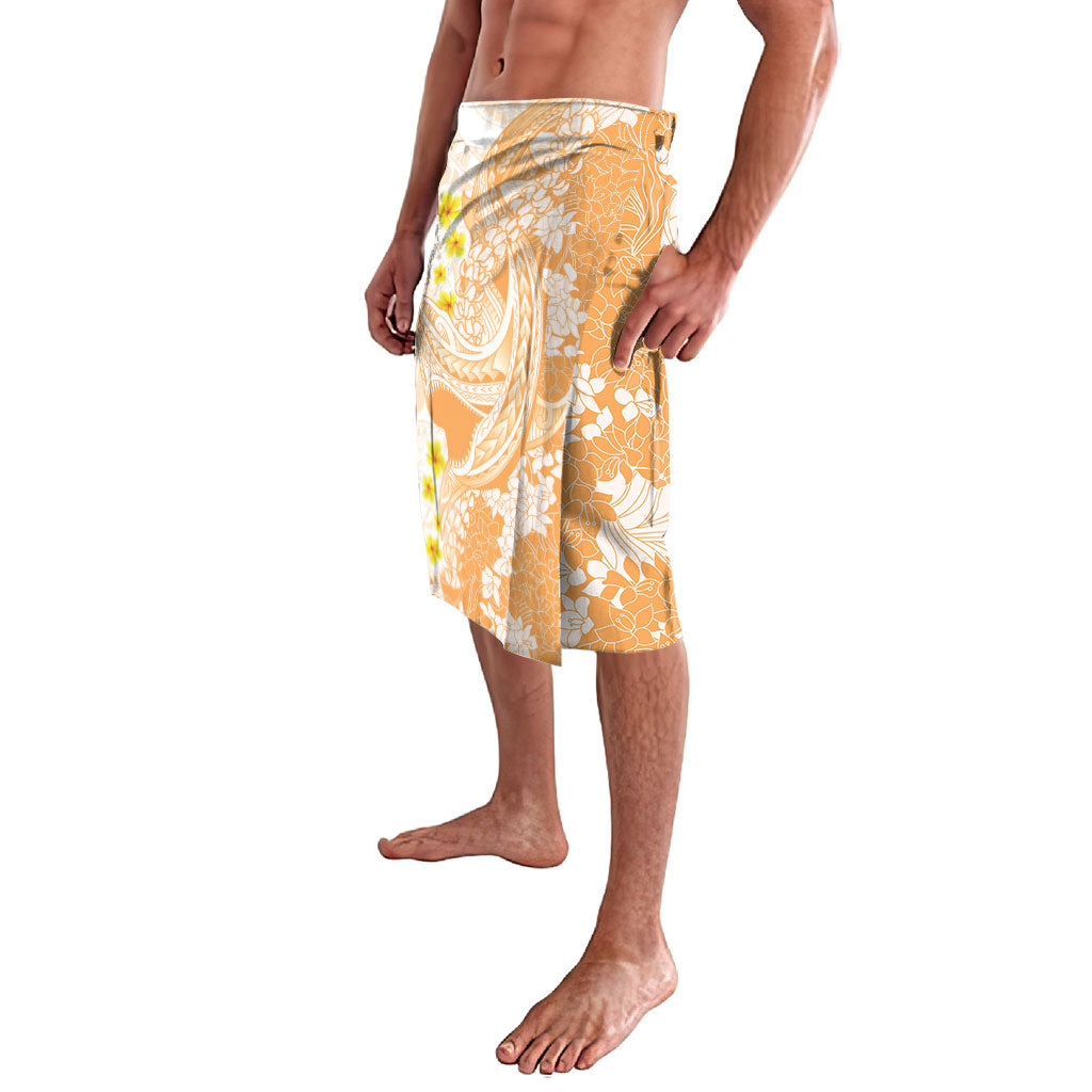 Orange Hawaii Shark Tattoo Lavalava Puakenikeni Lei Plumeria Polynesian Pattern LT14 - Polynesian Pride