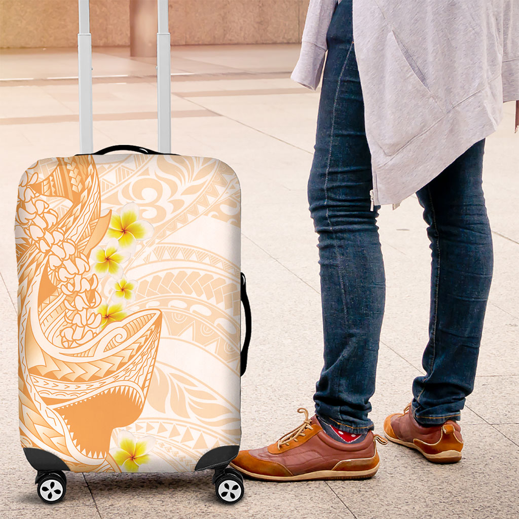 Orange Hawaii Shark Tattoo Luggage Cover Puakenikeni Lei Plumeria Polynesian Pattern LT14 Orange - Polynesian Pride