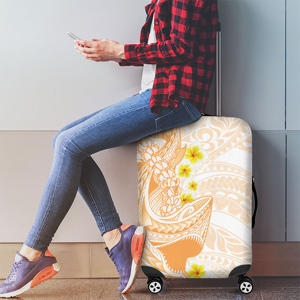 Orange Hawaii Shark Tattoo Luggage Cover Puakenikeni Lei Plumeria Polynesian Pattern LT14 - Polynesian Pride
