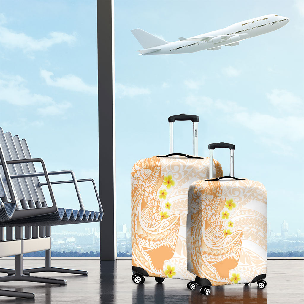 Orange Hawaii Shark Tattoo Luggage Cover Puakenikeni Lei Plumeria Polynesian Pattern LT14 - Polynesian Pride