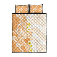 Orange Hawaii Shark Tattoo Quilt Bed Set Puakenikeni Lei Plumeria Polynesian Pattern LT14 - Polynesian Pride