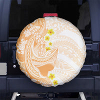 Orange Hawaii Shark Tattoo Spare Tire Cover Puakenikeni Lei Plumeria Polynesian Pattern LT14 No hole Orange - Polynesian Pride