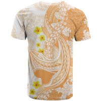 Orange Hawaii Shark Tattoo T Shirt Puakenikeni Lei Plumeria Polynesian Pattern LT14 - Polynesian Pride