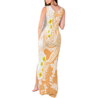 Orange Hawaii Shark Tattoo Tank Maxi Dress Puakenikeni Lei Plumeria Polynesian Pattern LT14 - Polynesian Pride