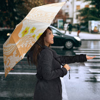 Orange Hawaii Shark Tattoo Umbrella Puakenikeni Lei Plumeria Polynesian Pattern LT14 - Polynesian Pride