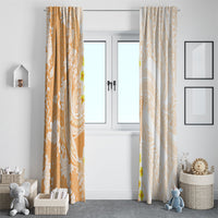 Orange Hawaii Shark Tattoo Window Curtain Puakenikeni Lei Plumeria Polynesian Pattern LT14 - Polynesian Pride