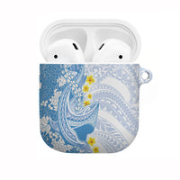 Blue Hawaii Shark Tattoo AirPods Case Puakenikeni Lei Plumeria Polynesian Pattern LT14 Blue - Polynesian Pride