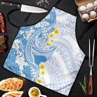 Blue Hawaii Shark Tattoo Apron Puakenikeni Lei Plumeria Polynesian Pattern LT14 Blue - Polynesian Pride