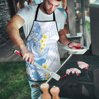 Blue Hawaii Shark Tattoo Apron Puakenikeni Lei Plumeria Polynesian Pattern LT14 - Polynesian Pride