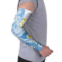 Blue Hawaii Shark Tattoo Arm Sleeves Puakenikeni Lei Plumeria Polynesian Pattern LT14 - Polynesian Pride