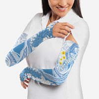 Blue Hawaii Shark Tattoo Arm Sleeves Puakenikeni Lei Plumeria Polynesian Pattern LT14 - Polynesian Pride