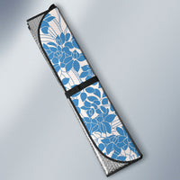Blue Hawaii Shark Tattoo Auto Sun Shade Puakenikeni Lei Plumeria Polynesian Pattern LT14 - Polynesian Pride