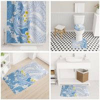 Blue Hawaii Shark Tattoo Bathroom Set Puakenikeni Lei Plumeria Polynesian Pattern LT14 - Polynesian Pride