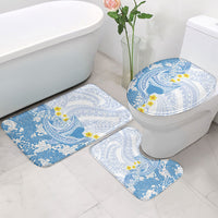 Blue Hawaii Shark Tattoo Bathroom Set Puakenikeni Lei Plumeria Polynesian Pattern LT14 - Polynesian Pride