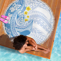 Blue Hawaii Shark Tattoo Beach Blanket Puakenikeni Lei Plumeria Polynesian Pattern LT14 - Polynesian Pride