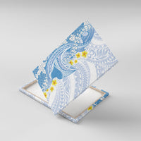 Blue Hawaii Shark Tattoo Canvas Wall Art Puakenikeni Lei Plumeria Polynesian Pattern