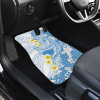 Blue Hawaii Shark Tattoo Car Mats Puakenikeni Lei Plumeria Polynesian Pattern LT14 - Polynesian Pride