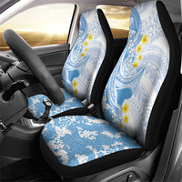 Blue Hawaii Shark Tattoo Car Seat Cover Puakenikeni Lei Plumeria Polynesian Pattern LT14 - Polynesian Pride