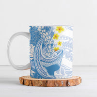 Blue Hawaii Shark Tattoo Ceramic Mug Puakenikeni Lei Plumeria Polynesian Pattern LT14 Blue - Polynesian Pride