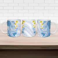 Blue Hawaii Shark Tattoo Ceramic Mug Puakenikeni Lei Plumeria Polynesian Pattern LT14 - Polynesian Pride