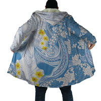 Blue Hawaii Shark Tattoo Cloak Puakenikeni Lei Plumeria Polynesian Pattern LT14 - Polynesian Pride