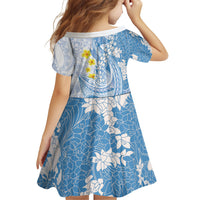 Blue Hawaii Shark Tattoo Family Matching Summer Maxi Dress and Hawaiian Shirt Puakenikeni Lei Plumeria Polynesian Pattern