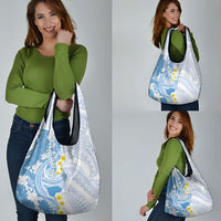 Blue Hawaii Shark Tattoo Grocery Bag Puakenikeni Lei Plumeria Polynesian Pattern LT14 - Polynesian Pride