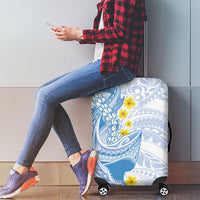 Blue Hawaii Shark Tattoo Luggage Cover Puakenikeni Lei Plumeria Polynesian Pattern LT14 - Polynesian Pride