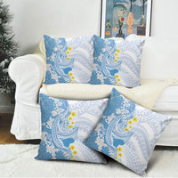 Blue Hawaii Shark Tattoo Pillow Cover Puakenikeni Lei Plumeria Polynesian Pattern LT14 - Polynesian Pride