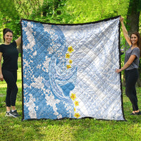 Blue Hawaii Shark Tattoo Quilt Puakenikeni Lei Plumeria Polynesian Pattern LT14 - Polynesian Pride
