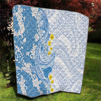 Blue Hawaii Shark Tattoo Quilt Puakenikeni Lei Plumeria Polynesian Pattern LT14 - Polynesian Pride