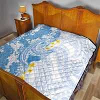 Blue Hawaii Shark Tattoo Quilt Puakenikeni Lei Plumeria Polynesian Pattern LT14 - Polynesian Pride