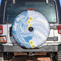 Blue Hawaii Shark Tattoo Spare Tire Cover Puakenikeni Lei Plumeria Polynesian Pattern LT14 Blue - Polynesian Pride
