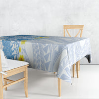 Blue Hawaii Shark Tattoo Tablecloth Puakenikeni Lei Plumeria Polynesian Pattern LT14 - Polynesian Pride
