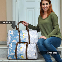 Blue Hawaii Shark Tattoo Travel Bag Puakenikeni Lei Plumeria Polynesian Pattern LT14 - Polynesian Pride
