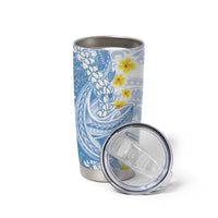 Blue Hawaii Shark Tattoo Tumbler Cup Puakenikeni Lei Plumeria Polynesian Pattern LT14 - Polynesian Pride