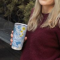 Blue Hawaii Shark Tattoo Tumbler Cup Puakenikeni Lei Plumeria Polynesian Pattern LT14 - Polynesian Pride