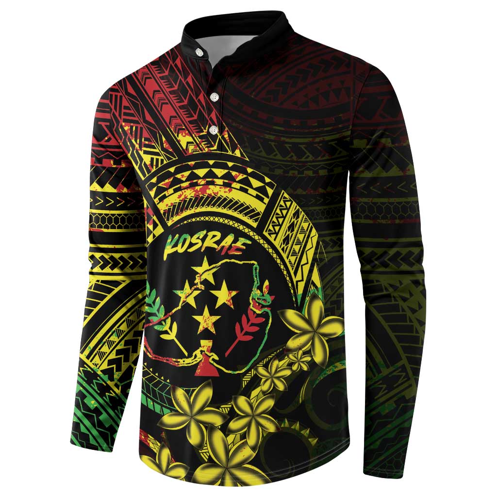 Reggae Kosrae Liberation Day Button Sweatshirt September 8 Polynesian Tattoo - Polynesian Pride