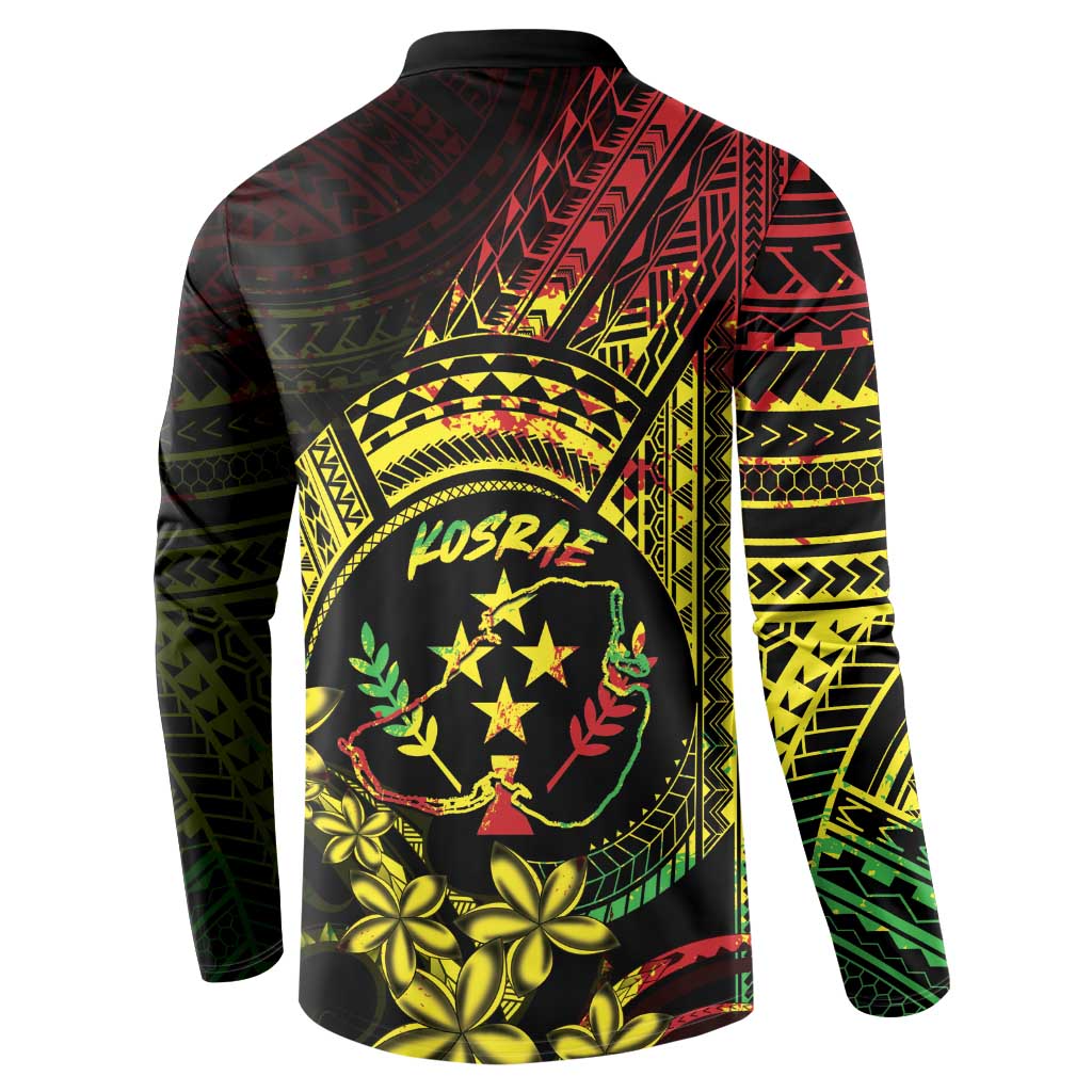 Reggae Kosrae Liberation Day Button Sweatshirt September 8 Polynesian Tattoo - Polynesian Pride